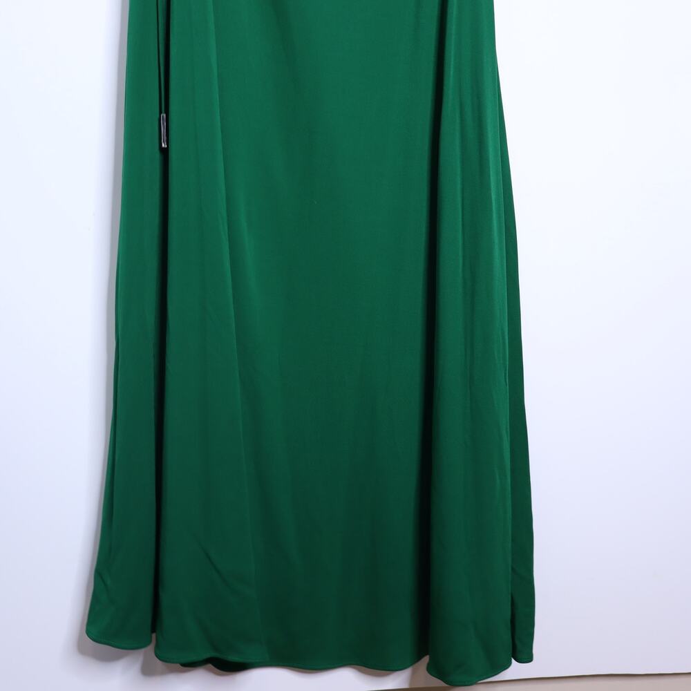 HALSTON Bay Matte Jersey Gown Jade One Shoulder Cut Out Side Women's 10 - Picture 10 of 16